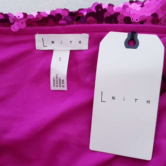 Leith Womens Pink Purple Sequin One Shoulder Dress - Picture 8 of 9